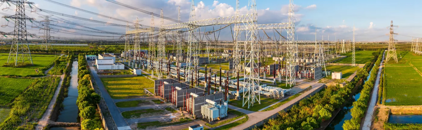 An electricity substation seen from above